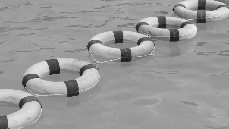 Lifebuoys in a pool