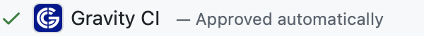 Screenshot of Gravity Check in GitHub: Automatically approved